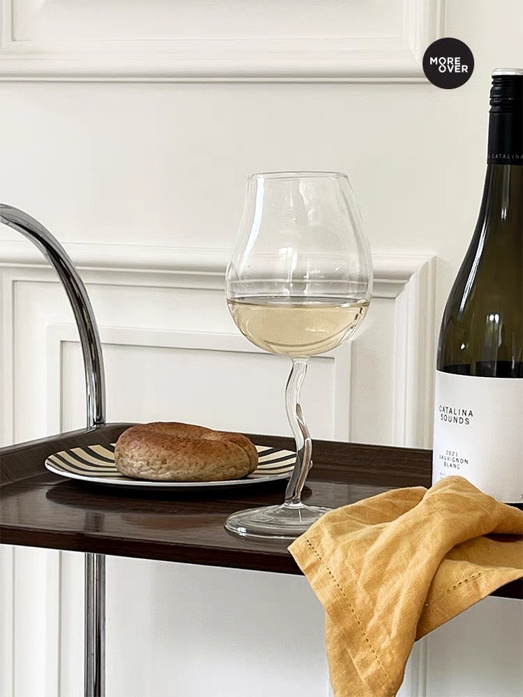 Moreover Artisanal Curvaceous Pear-Shaped Red Wine Glass: Modern Kitchenware